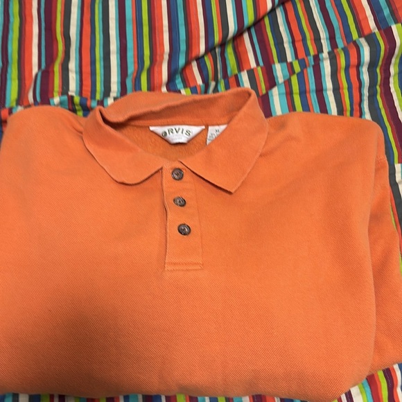 Sale Orvis  long sleeve three-quarter button size XL orange fast shipping - Picture 13 of 13
